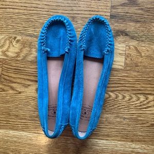 Lucky Brand Blue Moccasin Loafer Leather EUC